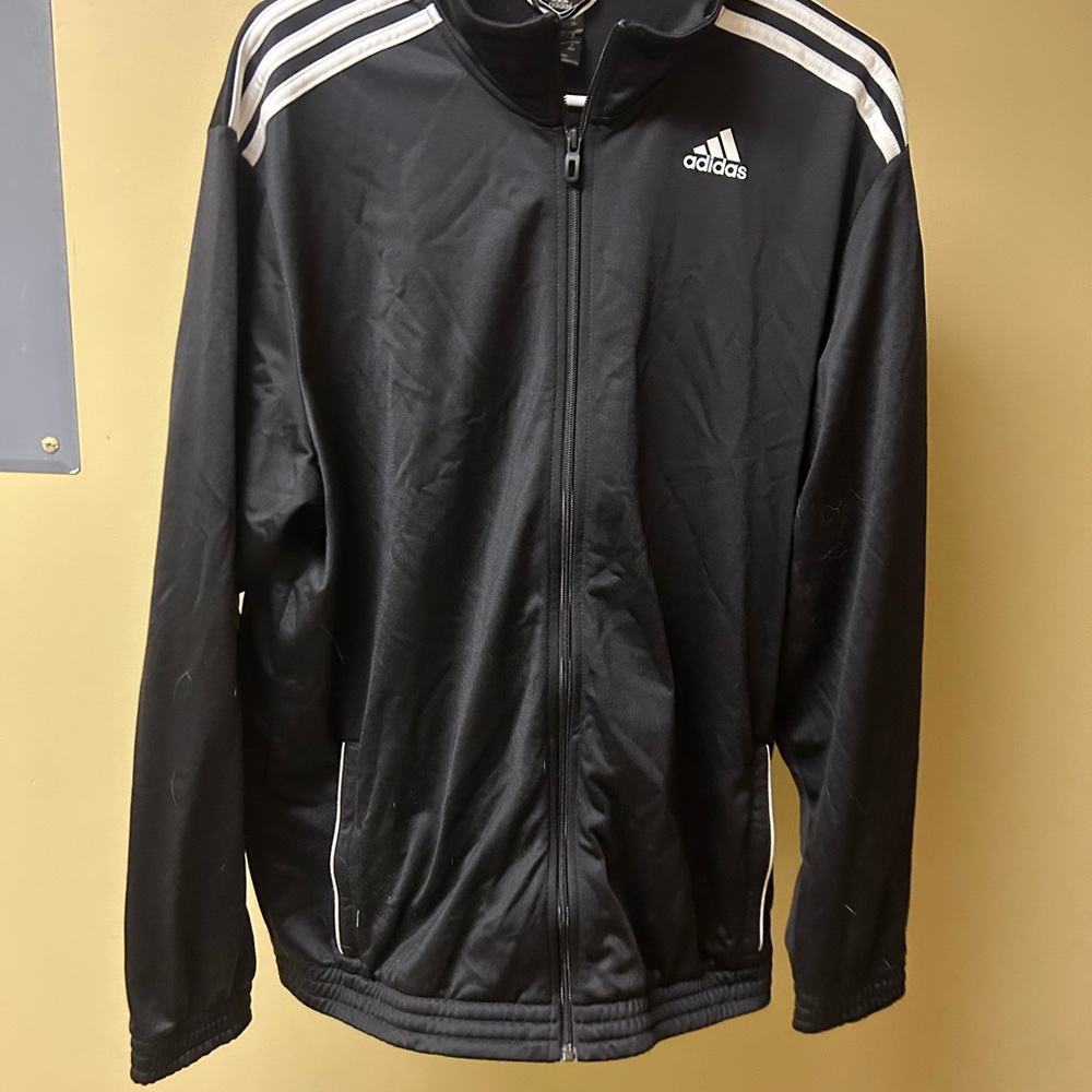 Adidas Men's Black Windbreaker Jacket